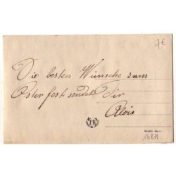 n°14811 - Carte Brodée - Heureuses Pâques - Panier rempli d'oeufs