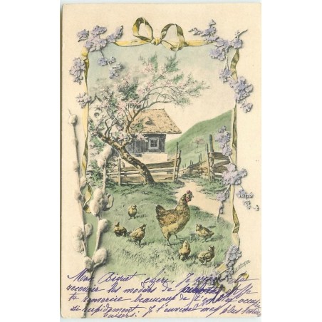 n°14823 - MM Vienne n°133 - Une poule et ses poussins dans un jardin