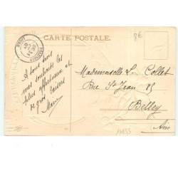 n°14833 - Carte Gaufrée - Clapsaddle - Bonne Année - Jeune femme, houx et éphéméride