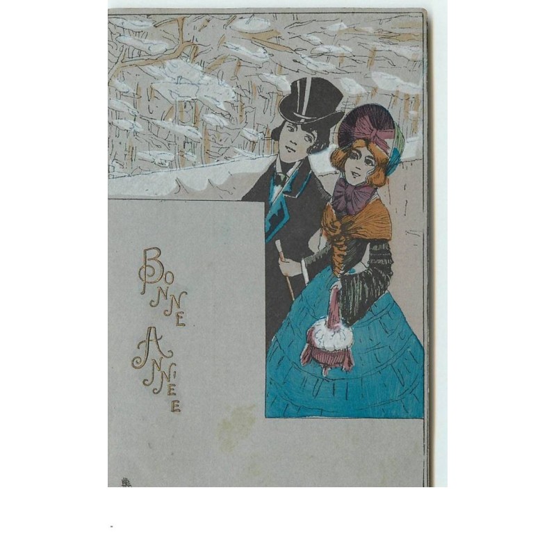 n°14877 - Carte Fantaisie - Bonne Année - Couple