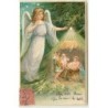 n°14884 - Ange gardien veillant sur une crèche