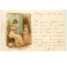 n°14894 - Raphael Tuck - Jeune femme faisant une pelote de laine avec une fillette