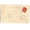 n°14903 - Carte Gaufrée - Vive Sainte-Catherine - Bonnet en tissu plumeti blanc et bord rose