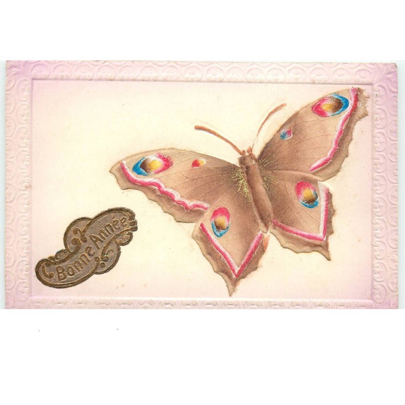 n°14946 - Carte en relief - Bonne Année - Papillon
