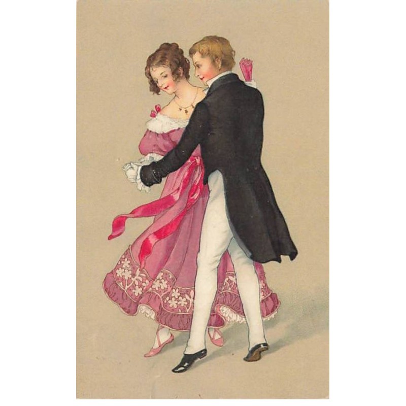 Fantaisie - Style Flatscher - Couple dansant - Robe Rouge