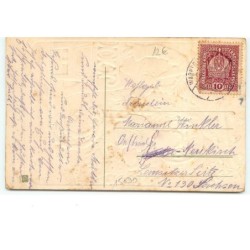 n°15030 - Carte Gaufrée - Fröhe Weihnachten - Jeune garçon aidant une jeune fille à monter sur un traîneau