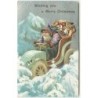 n°15033 - Carte Gaufrée - Wishing you a Merry Christmas - Père Noël en voiture - Santa Claus