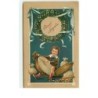 n°15045 - Carte Gaufrée - Prosit Neujahr - Garçon règlant une montre parmi des pièces d'or