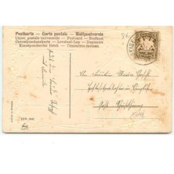 n°15048 - Carte Gaufrée - Die Besten Wünsche zum Neuen Jahre - Fillette jouant avec le balancier d'une pendule