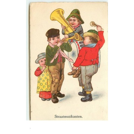 n°15074 - Straatmusikanten - Enfants jouant de la musique