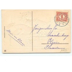 n°10495 - Carte Fantaisie Gaufrée - Gelukkig Nieuw Jaar - Enfants devant une Horloge