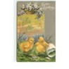 n°15094 - Carte Gaufrée - Easter Greetings - Poussins et panier rempli de fleurs