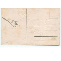 n°10496 - Carte Fantaisie Gaufrée - Gelukkig Nieuw Jaar - Enfants devant une Horloge