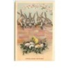 n°15097 - Fröhliche Ostern - Lièvres regardant un poussin sur des oeufs