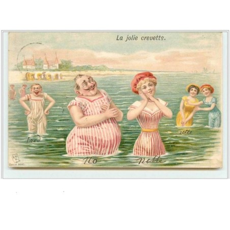 n°1511 - La jolie crevette - baigneur et baigneuse