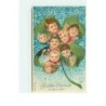 n°15121 - Carte Gaufrée - Herzlichen Glückwunsch zum Neuen Jahre - Portraits d'enfants dans un trèfle à 4 feuilles