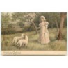 n°15186 - Fröhliche Ostern - Fillette avec deux moutons