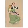 Fantaisie - Style Flatscher - Couple dansant - Robe Verte