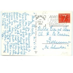 n°15193 - Vrolijk Paaschfeest - Fillette portant une hotte remplie d'oeuf, avec un lapin, regardant un oiseau chantant