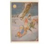 n°10509 - Carte Illustrateur - Fairie, lutins , souris habillée - Patinage - Sport d'hiver