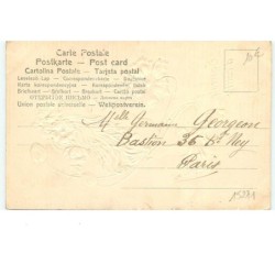 n°15271 - Carte Gaufrée - Art Nouveau - Souvenir d'Amitié - Profil d'une femme