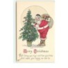 n°15294 - Père Noël dans un avion passant au-dessus d'une maison