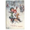 n°15301 - Arthur Thiele - Fröhliche Fahrt ins Neue Jahr - Rodelheil - Enfants sur une luge - Teddy Bear