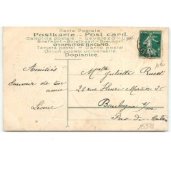n°15378 - Carte Gaufrée - Joyeux Noël - Fillette regardant des enfants dans la forêt