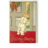 n°15381 - Carte Gaufrée - Christmas Greetings - Enfant regardant en cachette par une porte