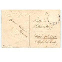 n°15385 - Carte Gaufrée  Glückliches Neues Jahr - Chien regardant une fillette