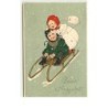 n°15391 - Prosit Neujahr - Flatscher - Enfants sur une luge