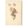 n°15410 - Carte Gaufrée - Art Nouveau - Bonne Année - Jeune femme de profil assise sur des fleurs