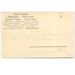 n°15410 - Carte Gaufrée - Art Nouveau - Bonne Année - Jeune femme de profil assise sur des fleurs