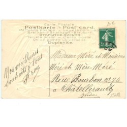 n°15418 - Carte Gaufrée avec des strasses - Bonne Année - Fillette sur l'épaule d'une jeune femme