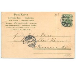 n°15425 - Die besten Glückwünsche zum Neuen Jahre - Garçons marchant derrière un cochon