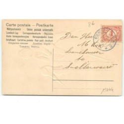 n°15444 - Carte Gaufrée - Bébés sur le dos d'une Cigogne