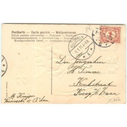 n°15464 - Carte Gaufrée - Gelukkig Nieuwjaar - Fillette sur le dos d'un garçon - Trèfles