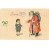 n°15488 - Carte Gaufrée - Joyeux Noël - Père Noël avec un enfant