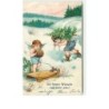 n°10527 - Carte Fantaisie - Angelots et luge