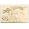 n°15515 - Jeune fille jouant avec des chatons