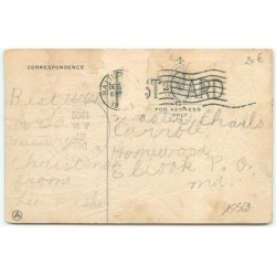 n°15569 - Carte Gaufrée - Joyous Christmas - Père Noël et ange - Santa Claus