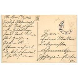 n°15583 - Flatscher - Fillette avec un chien sautant dans un cerceau