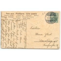 n°15593 - Carte Gaufrée - Fröhliche Pfingsten - Jeunes femmes montant dans une barque