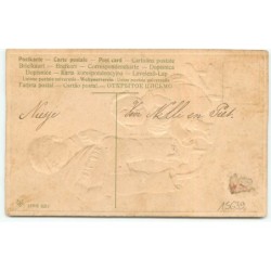 n°15639 - Carte Gaufrée - Flatscher - Gelukkig Nieuwjaar - Garçon près d'une fillette assise sur une luge sous la neige