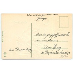 n°15640 - Carte Gaufrée - W. Langner - Gelukkig Nieuwejaar - Enfants sur des luges