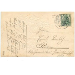 n°15661 - Carte Gaufrée - Fröhliche Pfingsten - Enfants goûtant sous un arbre en fleurs