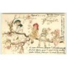 n°15667 - Carte Gaufrée - Fröhliche Pfingsten - Enfants assis sur une branche