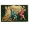 n°15676 - Herzlichen Glückwunsch zum neuen Jahre - Enfants portant un sac rempli de pièces d'or
