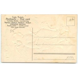 n°15684 - Carte Gaufrée - Joyeux Noël - Ange assis tenant une trompette