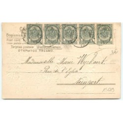 n°15689 - Carte Gaufrée - Joyeux Noël - Père Noël déposant une poupée sur le rebord d'une fenêtre